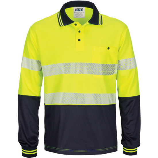 Picture of DNC HIVIS Segment Taped Mircomesh Polo - Long Sleeve 3513