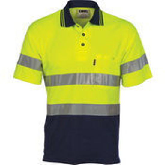 Picture of DNC Hi Vis Two Tone Cotton Back Polos with Generic R.Tape - short sleeve 3717