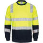 Picture of DNC HIVIS 2 tone, crew-neck fleecy sweat shirt with shoulders, double hoop body and arms CSR R/Tape 3723