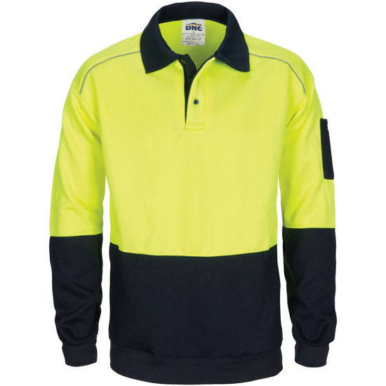 Picture of DNC HiVis Rugby Top Windcheater with Two Side Zipped Pockets 3727