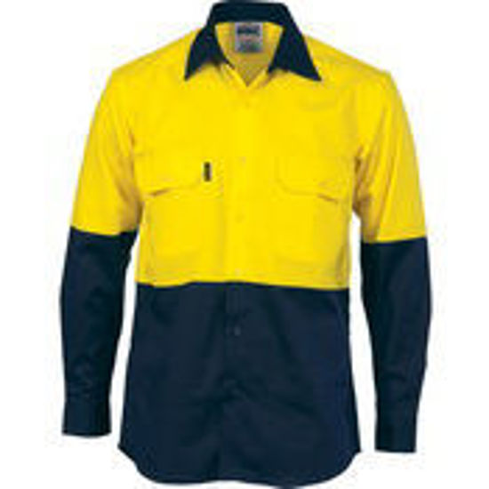 Picture of DNC HiVis Cool-Breeze Vertical Vented Cotton Shirt - Long sleeve 3732