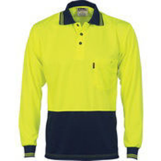 Picture of DNC HiVis Two Tone Cool Breathe Polo Shirt, Long Sleeve 3813