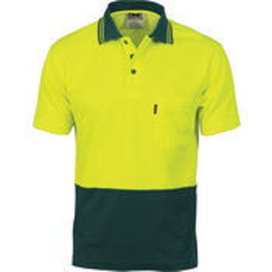 Picture of DNC Cotton Back HiVis Two Tone Fluoro Polo - Short Sleeve 3814