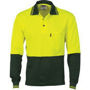 Picture of DNC Cotton Back HiVis Two Tone Fluoro Polo - Long Sleeve 3816