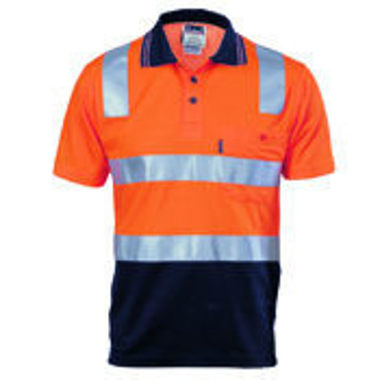 Picture of DNC Cotton Back HiVis Two Tone Polo Shirt with CSR R/ Tape - Short sleeve 3817