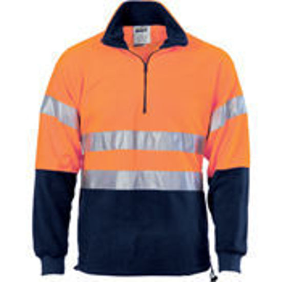 Picture of DNC HiVis Two Tone 1/2 Zip Polar Fleece with CSR R/Tape 3829