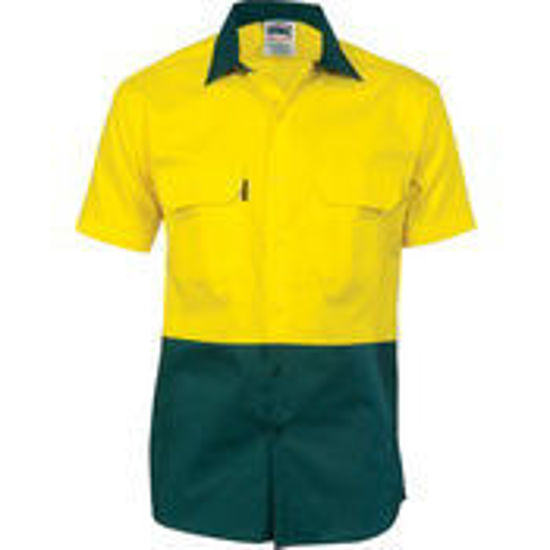 Picture of DNC HiVis Two Tone Cotton Drill Shirt - Short Sleeve 3831