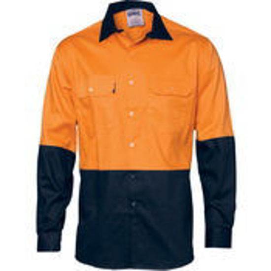 Picture of DNC HiVis Two Tone Cotton Drill Shirt - Long Sleeve 3832