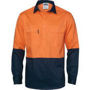 Picture of DNC HiVis Two Tone Close Front Cotton Drill Shirt - long sleeve Guss et Sleeve 3834