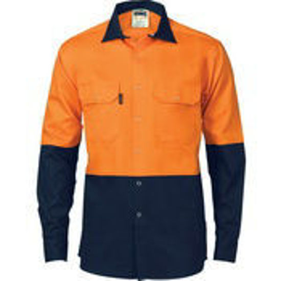 Picture of DNC HiVis Two Tone Drill Shirt with Press Studs 3838