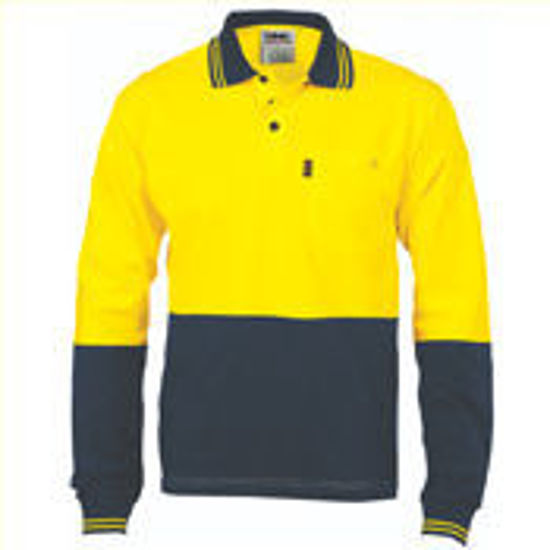 Picture of DNC HiVis Cool-Breeze Cotton Jersey Polo Shirt
with Under Arm Cotton Mesh - L/S 3846