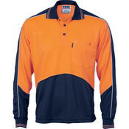 Picture of DNC HiVis Cool Breathe Panel Polo Shirt - Long Sleeve 3892