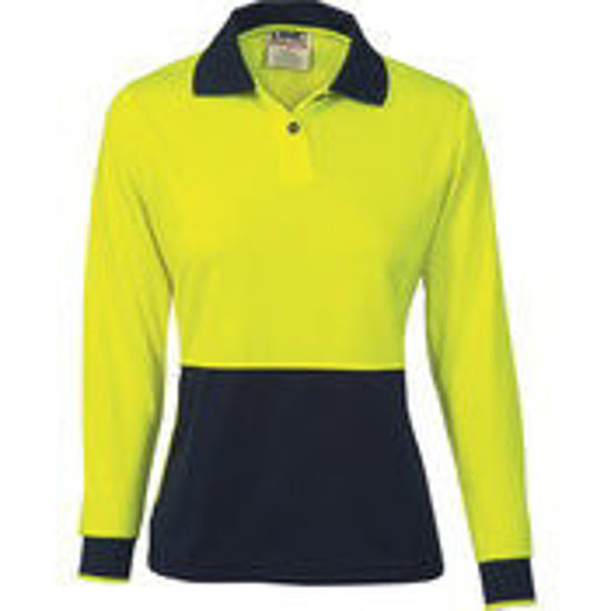 Picture of DNC Ladies HiVis Two Tone Polo Shirt - Long Sleeve 3898