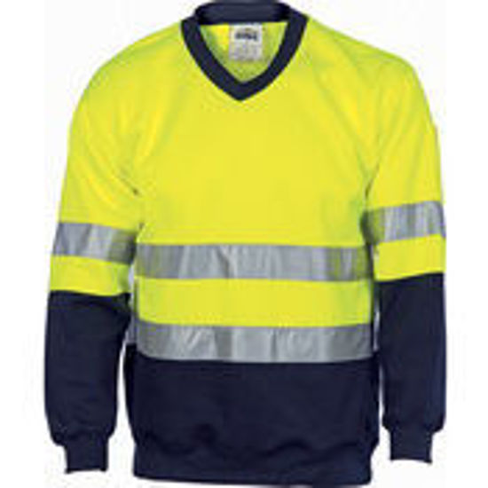 Picture of DNC Hivis Two Tone Sweatshirt (Sloppy Joe) With Generic R/Tape V-Neck 3921