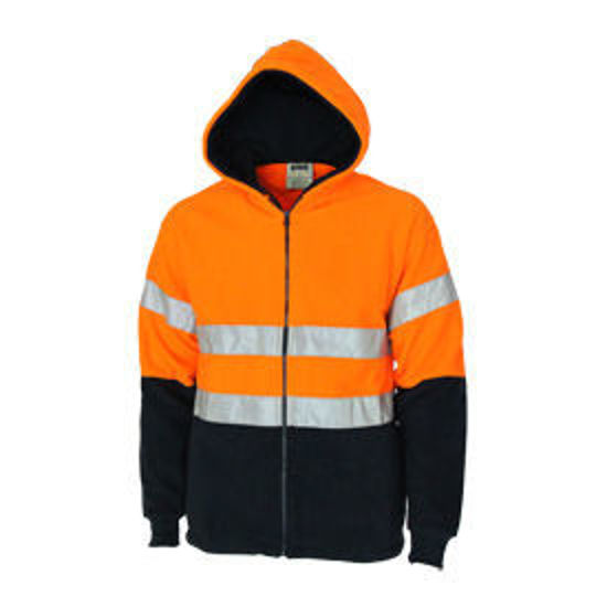 Picture of DNC Hivis full zip polar fleece hoodie with CSR R/tape 3926