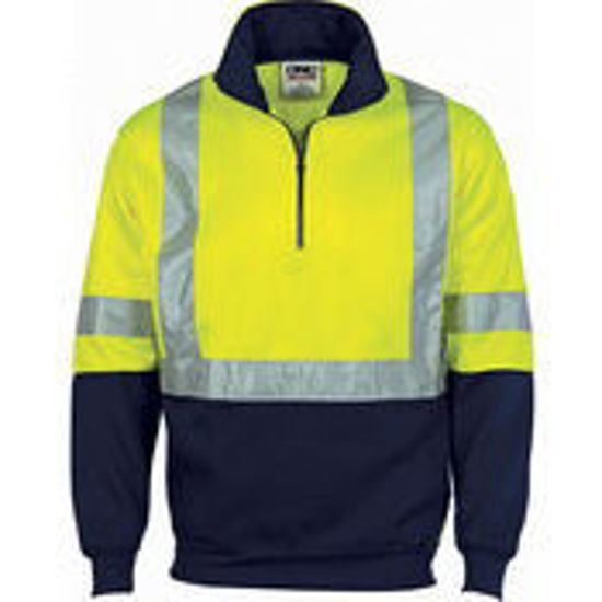 Picture of DNC HiVis Cross Back D/N Two Tone 1/2 Zip Fleecy 3929