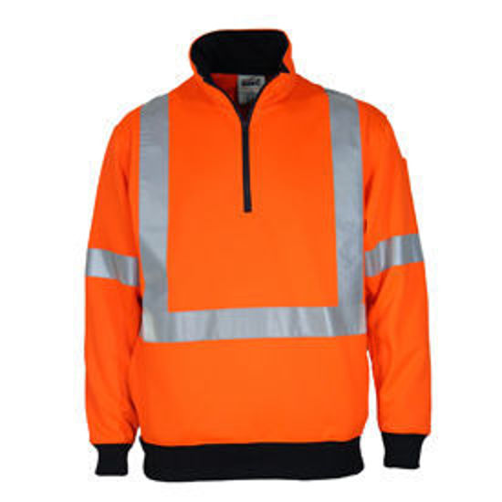 Picture of DNC Hi-vis 1/2 Zip X Back Fleecy Jumper 3933