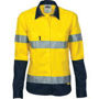 Picture of DNC Ladies HiVis Two Tone Drill Sh irt
with 3M R/Tape - Long sleeve 3936