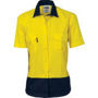 Picture of DNC Ladies HiVis 2 Tone Cool-Breeze Cotton Shirt - Short Sleeve 3939