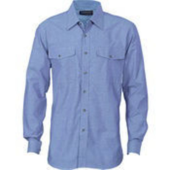 Picture of DNC Mens Twin Flap Pocket Cotton Chambray - Long Sleeve 4104