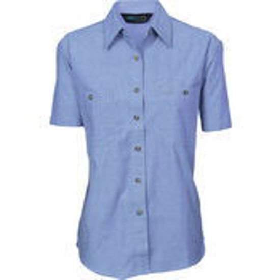 Picture of DNC Ladies Cotton Chambray Shirt - Short Sleeve 4105